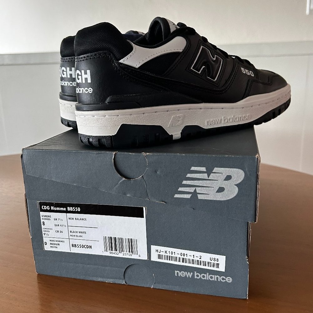 comme des garcons x new balance 550 leather sneakers / size: US 8 / new in box